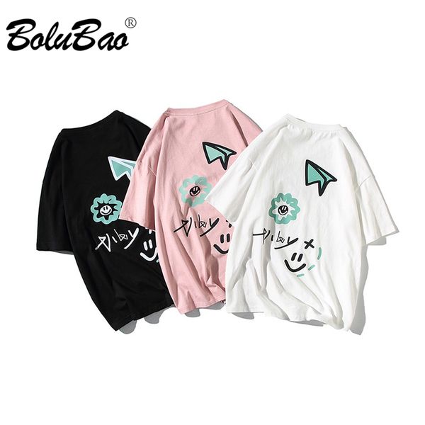 

bolubao man flower japanese white tshirts print summer tee casual short sleeve o-neck tshirt 210518, White;black