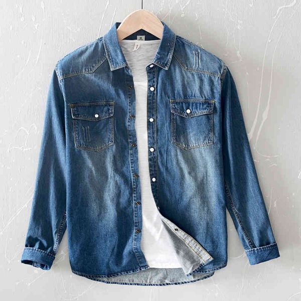 

men's t-shirts style long-sleeved spring and autumn denim shirts brand casual black for men fashion comfortable shirt mens ne91, White;black