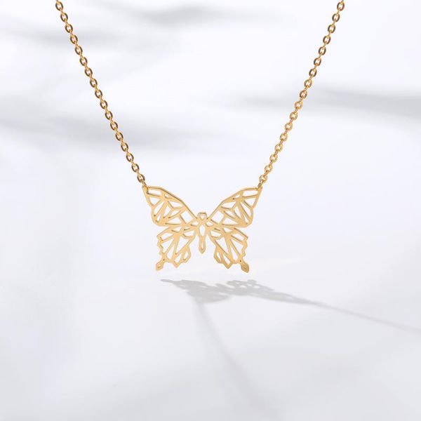 

pendant necklaces fashion small animal butterfly neck chains gold silver color clavicle chain for women aesthetic jewelry