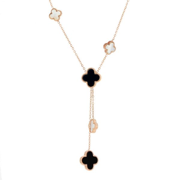 

necklace made in china ladies clover shell pendant stainless steel 18k rose gold women, Silver