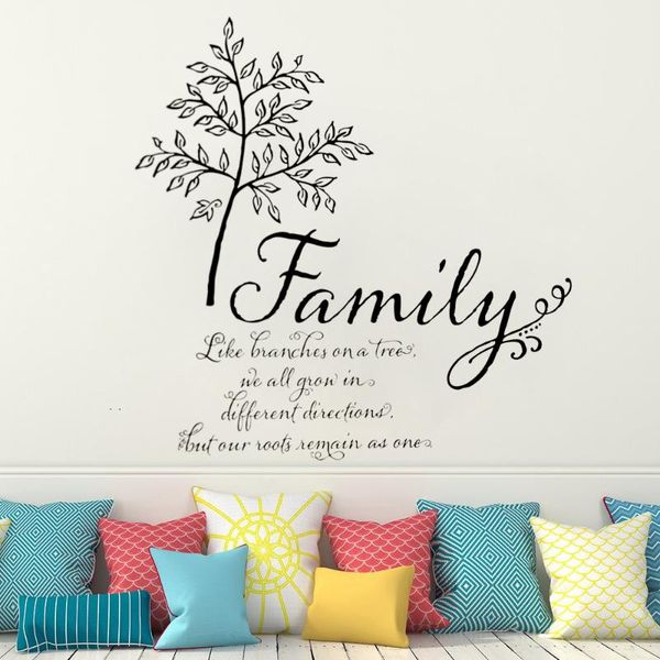 

wall stickers decals family like branches on a tree we all grow in quotes bedroom livingroom murals decoration dw20076