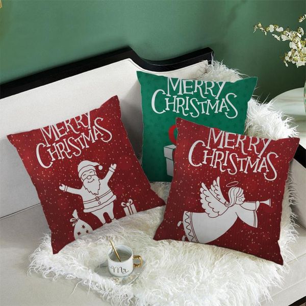 Kissen/dekoratives Kissen Nanacoba Kissen Cover Home Dekoration Frohe Weihnachtsbaum Santa Claus Elch Kissenbezug für Bettsofa Dekorati