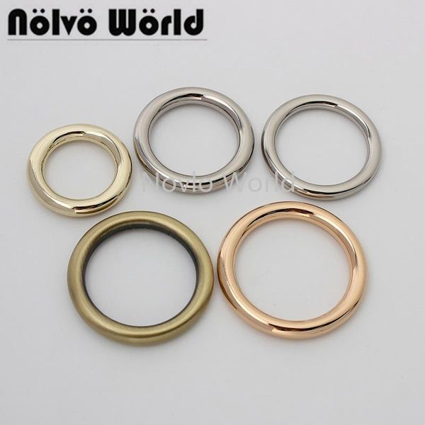 

bag parts & accessories 10-50 pieces 5 colors 20 25 27 30 32mm 5.0mm wire alloy welded closed o rings for handbag strap connector buckle pur, Black