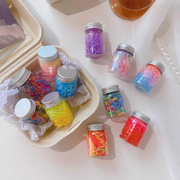 

hair accessories net red girl disposable rubber band korean little piece braid tide ring does not hurt children, Slivery;white