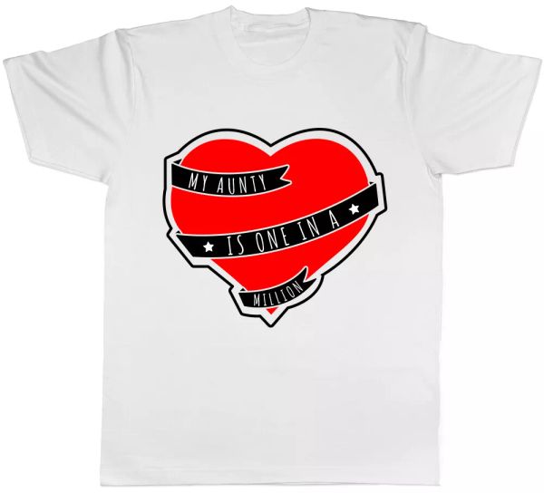 

my aunty is one in a million mens t-shirt tee, White;black