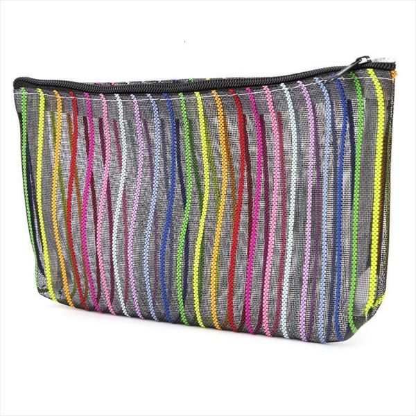 

color serie zipper fashion women cosmetic bag nylon mesh makeup case pouch ippertry organizer bags