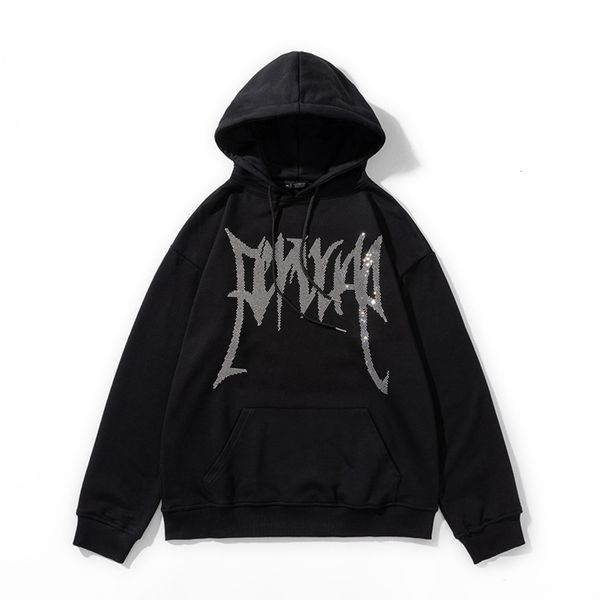 

sweater autumn gothic letter hoodie casual loose, Black