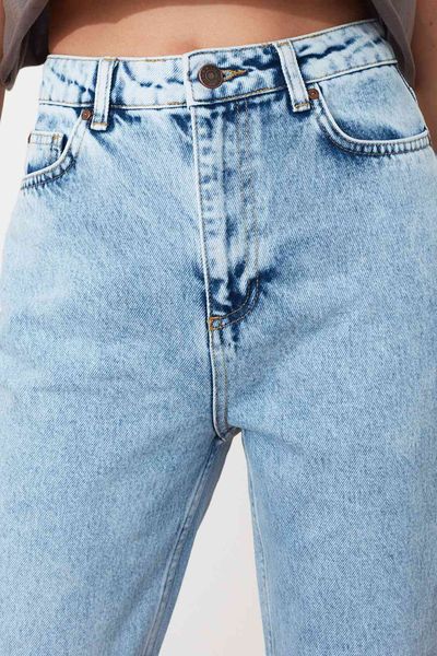 

trendyol high bel mom jeans twoaw21je0088, Blue