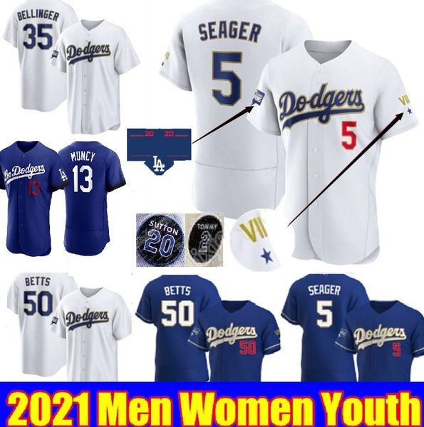 

los angeles men women youth kids dodgers 2021 city connect baseball jerseys 50 mookie betts cody bellinger justin turner max muncy clayton k, Blue;black