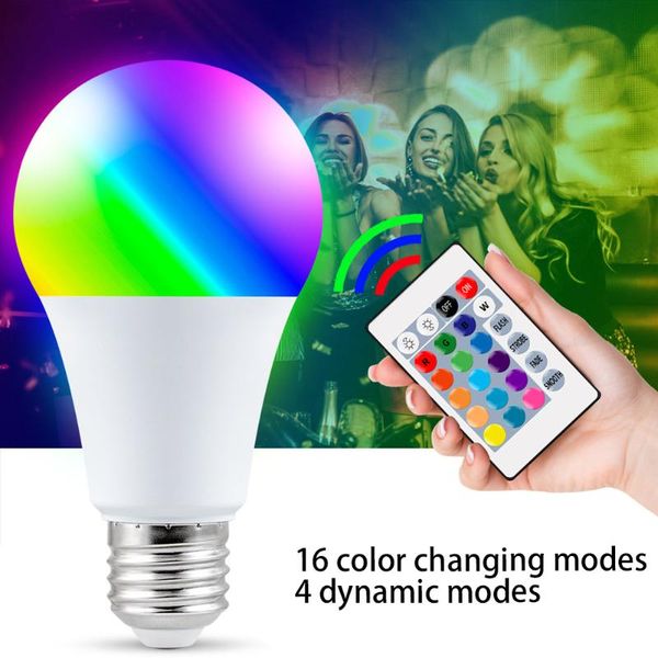 

bulbs e27 light bulb smart control lamp led rgb dimmable 5w 10w 15w rgbw colorful changing lampada home decor