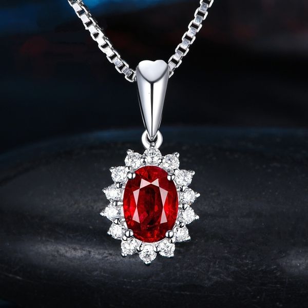 

wedding red princess pendant necklace women's fashion temperament, Silver