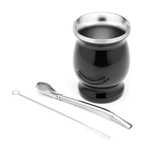 

mugs vacuum 230ml mate cup drinkware 1pcs stainless steel tea set