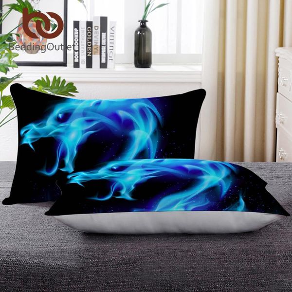 

pillow beddingoutlet blue fire body cool dragon neck sleeping down alternative 3d animal printed bedding snake home decor