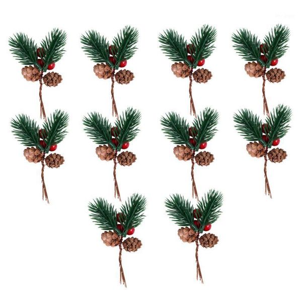 

christmas decorations 10pcs creative pine picks novelty simulation berry cone decor