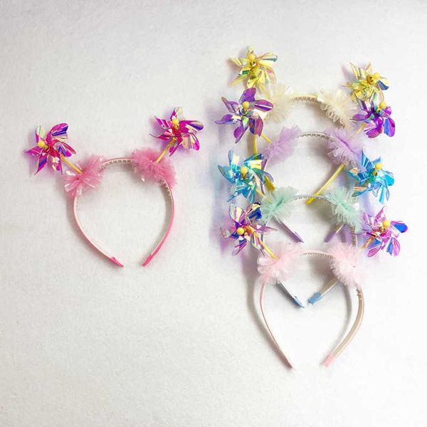 

2021 fashion baby jewelry cute windmill hoop hair accessories for, Red;brown