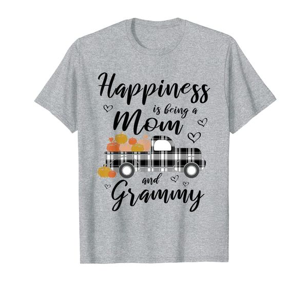

thanksgiving happiness is being mom and grammy t-shirt, White;black