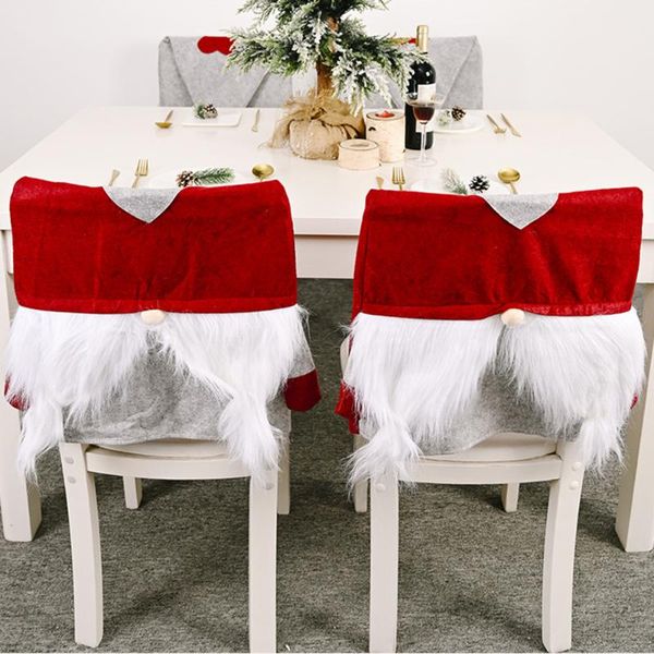 

chair covers christmas cover faceless gnome hat cushion holiday party decoration dining kitchen seat ornaments