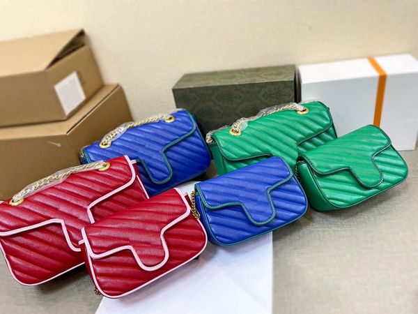 

2 size 3 colors real leather lady fashion marmont bags genuine crossbody handbags purses backpack tote shoulder bag box packaging