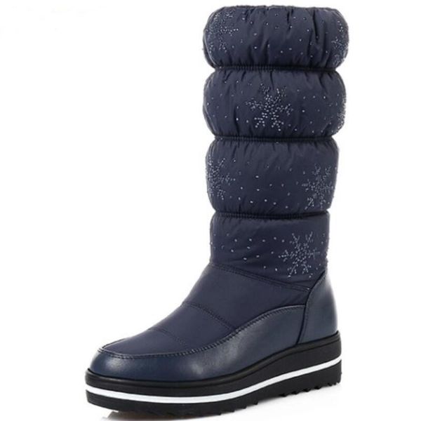 

factory winter thick-soled down plus warm mid-tube women's boots 35-44 size, Black