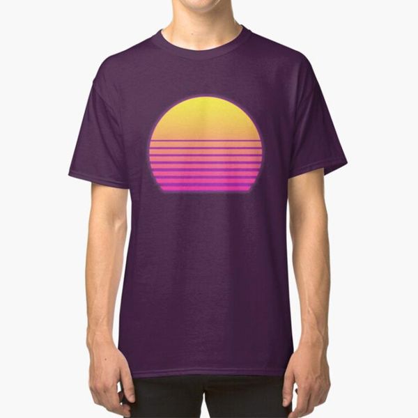 

synthwave sun t - shirt outrun aesthetic retro 80s eighties techno kavinsky retrowave men's t-shirts, White;black