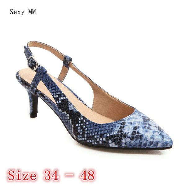 

dress shoes pumps women high heels stiletto sandals slingbacks woman heel plus size 34 -40 41 42 43 44 45 46 47 48, Black