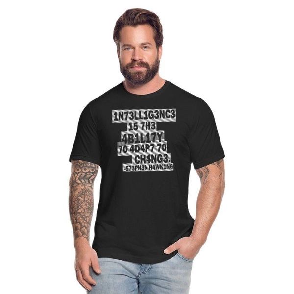 

men's t-shirts lasting charm stephen hawking - intelligence jersey t-shirt comfortable, White;black