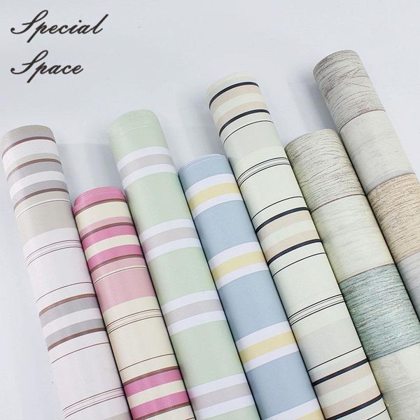 

wallpapers self adhesive wood stripe wallpaper pvc waterproof wall sticker furniture decorative film style home decor paper
