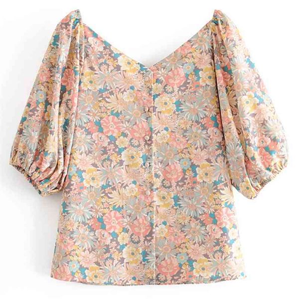 

summer women's casual elegant midi sleeve blouse v neckline stretchable backless office lady 210524, White