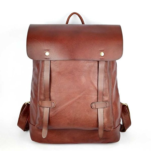 

backpack classical cambridge preppy style vintage veg-tanned genuine leather