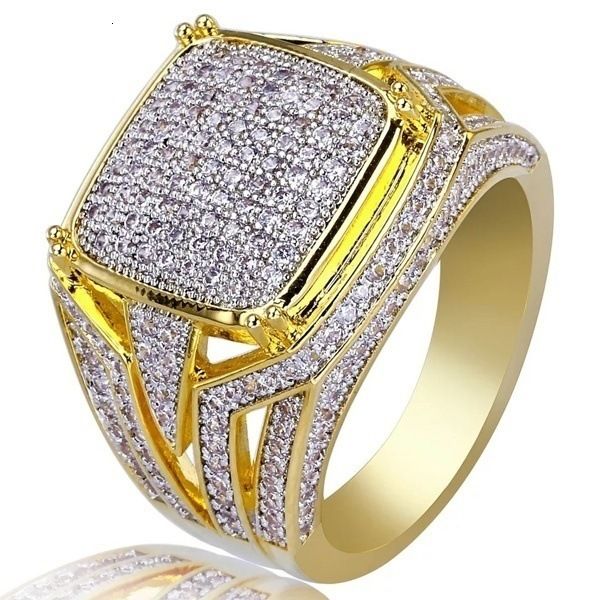 

ring plated beset selling sanjie 18k square plated men's full diamond two color engagement alloy, Silver