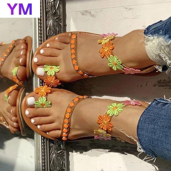 

sandals bohemia beach woman shoes flowers rope with traditional casual style simple creativity fashion lady summer1, Black