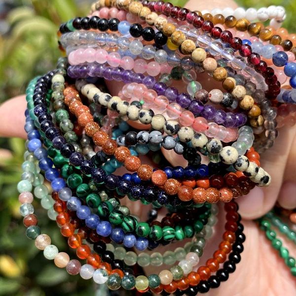 

other 2/3/4mm natural stone beads loose spacer agate rose quartz crystal amethyst for jewelry making diy bracelet necklace