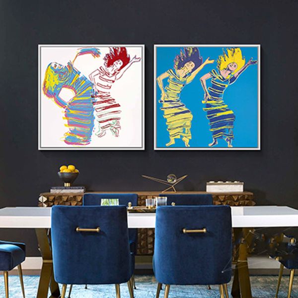 Pop Art Dancing Girl von Andy Warhol Leinwand Gemälde für Wohnzimmer Abstrakte Kunst Poster und Drucke Moderne dekorative Gemälde