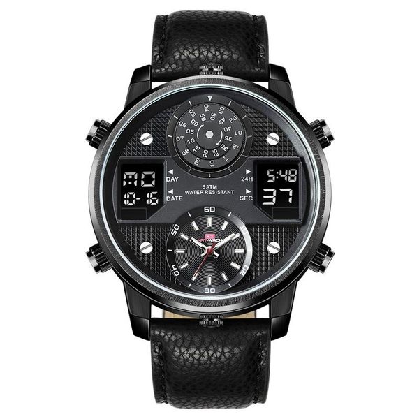 

kt720 sports men watch genuine leather strap waterproof luminous three movement creative watches wristwatches, Slivery;brown