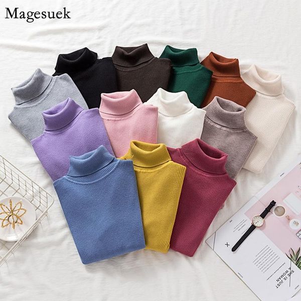 

women's sweaters 2021 autumn turtleneck vintage knitted sweater long sleeve pullover women solid casual for jumper 11262, White;black