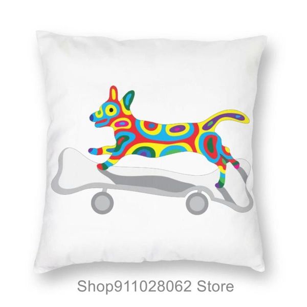 

funny bone skateboard happy dog throw pillows covers cases velvet pillowcase cushion outdoor bed sheet back camping blue cushion/decorative