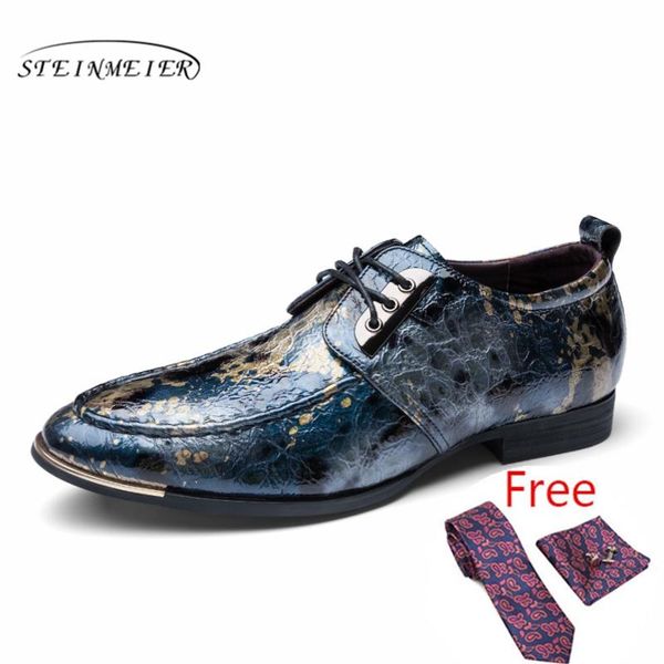 

dress shoes genuine leather mens formal oxford for men dressing wedding men's brogues office lace up male 2021, Black