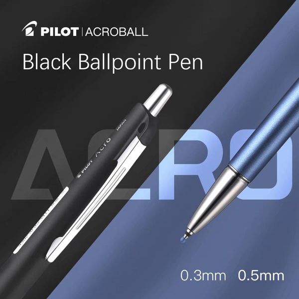 

ballpoint pens 1pc pilot acroball pen bac-50mf retractable black smooth writing point 0.3/0.5mm metal penholder office supplies, Blue;orange