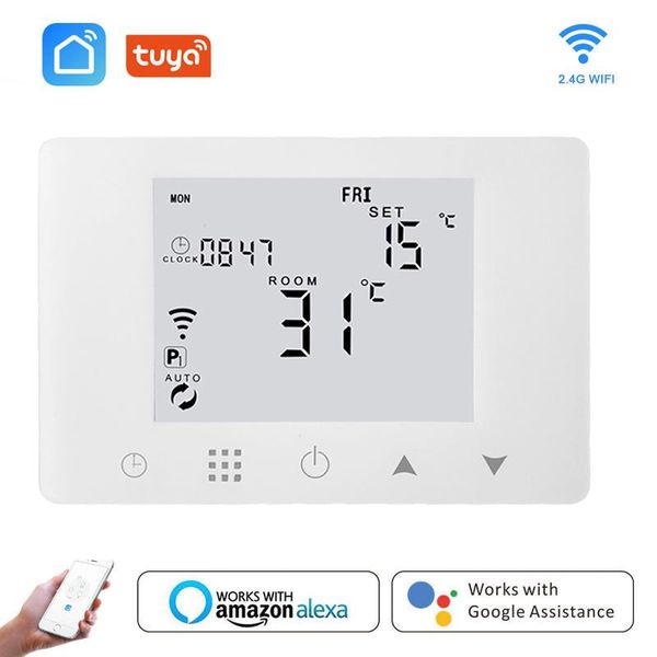 

smart home control wifi thermostat wall-hung underfloor gas boiler water electric heating temperature controller tuya alexa google