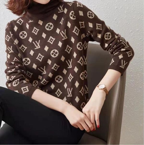 

european american fashion women's sweater design, autumn and winter clothing, loose comfortable personalized woven coat, White;black