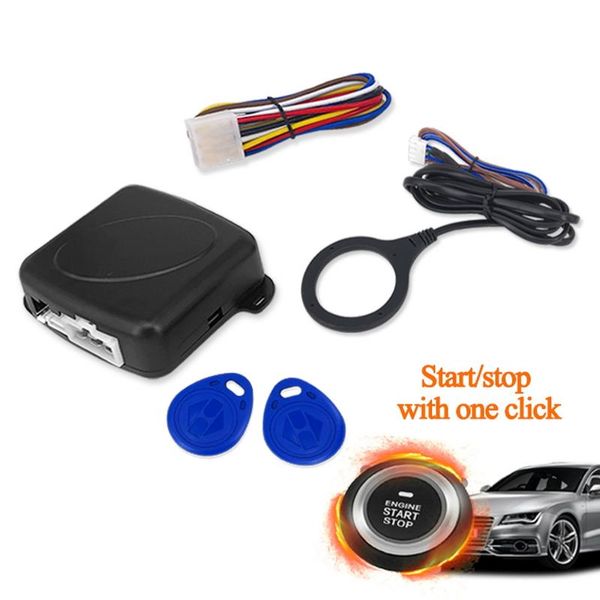 

alarm & security 12v car keyless start system engine push button lock ignition switch anti-theft one-button starter accessories
