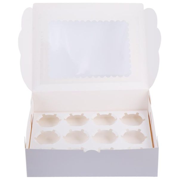 

gift wrap 12pcs cake box packaging decor cupcake container without ribbon