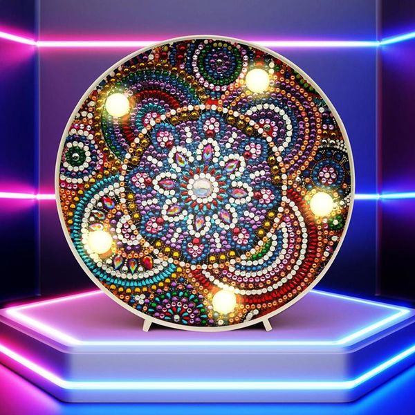 

diamond painting diy led special shaped molding lamp resin drill full night light creative ornament