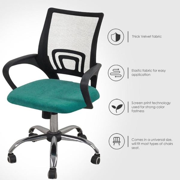 

chair covers thick plush seat cover removable spandex anti-dirty for dining room kitchen office housse de chaise