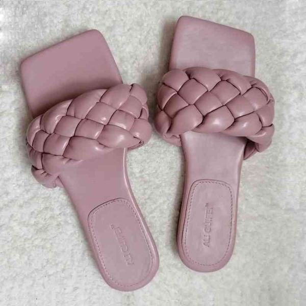 

slippers large size fashion flat women weave slides sandal ladies mules outdoor lady shoes woman female flip flops jlyc, Black