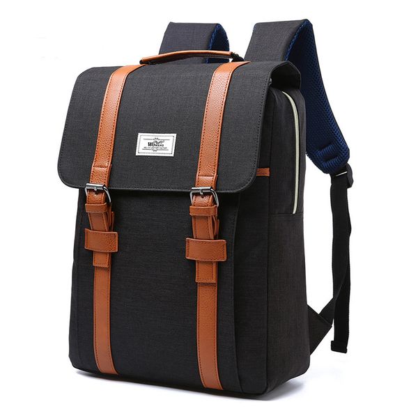 

backpack women canvas large capacity flap cover double hasp school bag mix color