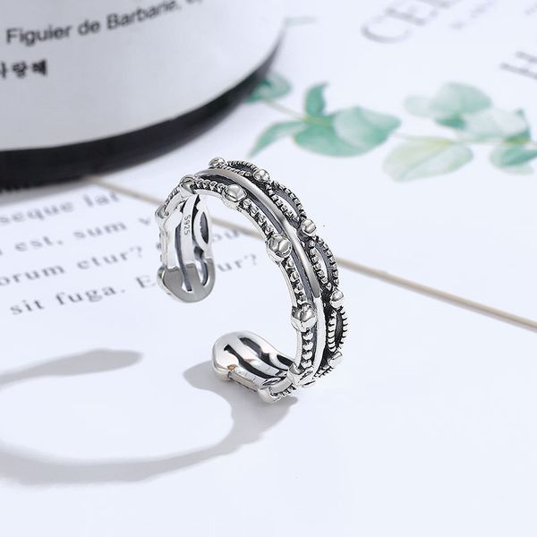 

delicate ring korean s925 silver multi-layer female minority design