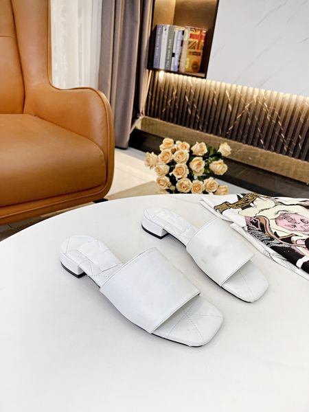 

summer womens high heels slippers striped sandals ladies casual scuffs block heel sandals outdoor shopping letters slippers box 0116, Black