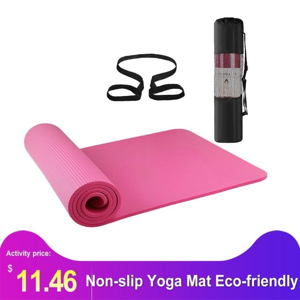 

non-slip yoga mat eco-friendly fitness pilates gymnastics gift storage bag carry sling exercise sport pads for body building mats
