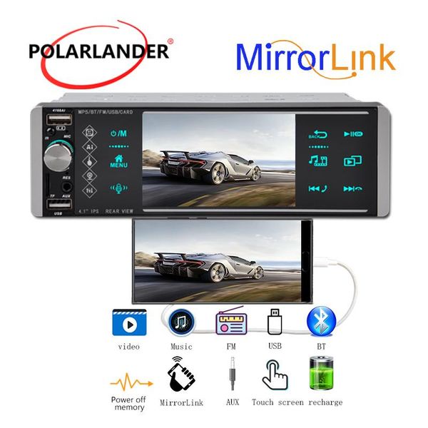 

car audio touch screen 1080p high-definition 1 din bluetooth 4.2 mirrorlink radio intelligent ai voice control mp5 fm sd usb 4 inch